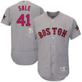 Chris Sale #41 Boston Red Sox Majestic Mens 2017 Star Game Worn Flex Base Jersey - Gray