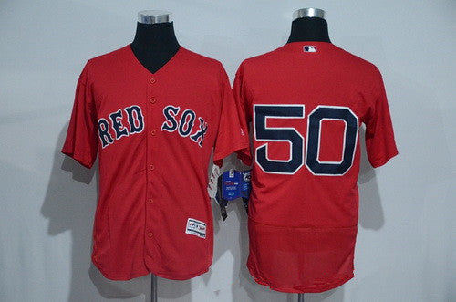 Mookie Betts #50 Boston Red Sox Majestic Mens 2016 No Name Flexbase Limited Baseball Jersey - Red