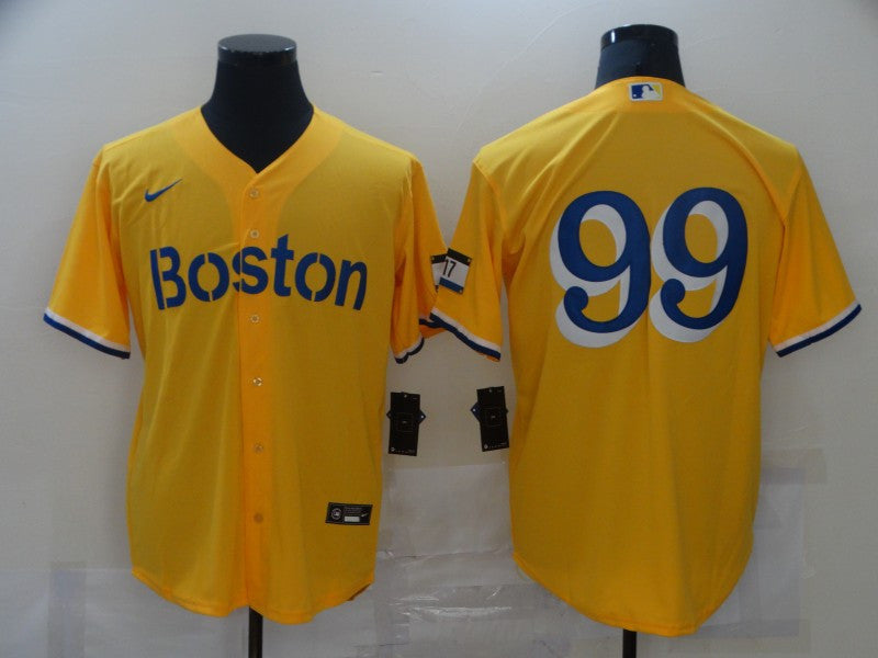 Alex Verdugo #99 Boston Red Sox Nike Mens 2021 City Connect Limited Cool Base Jersey - Gold