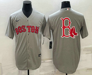 Big Logo Boston Red Sox Nike Mens Limited Cool Base Jersey - Grey