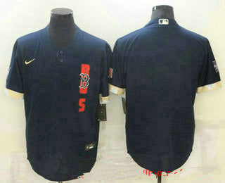 Boston Red Sox Nike Mens 2021 Blank Star Limited Cool Base Jersey - Navy Blue
