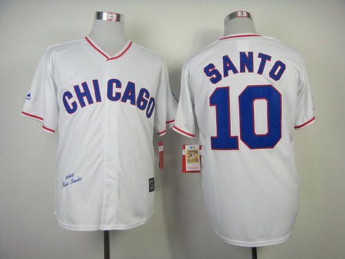 Ron Santo #10 Chicago Cubs Majestic Mens 1968 Limited Throwback Jersey - White