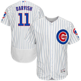 Yu Darvish #11 Chicago Cubs Majestic Mens Authentic Flex Base Player Jersey - White