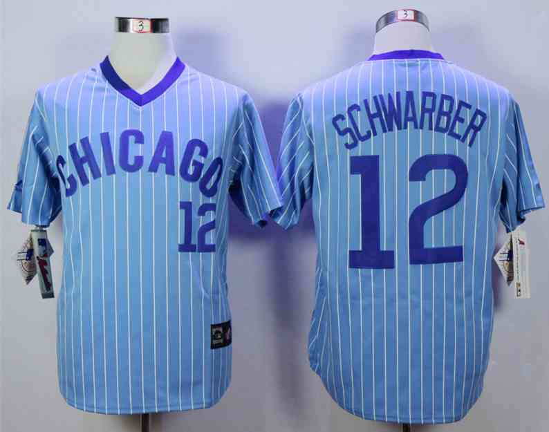 Kyle Schwarber #12 Chicago Cubs Majestic Mens 1988 Limited Jersey - Light Blue