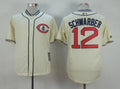 Kyle Schwarber #12 Chicago Cubs Majestic Mens Cooperstown Limited Throwback Jersey - Cream