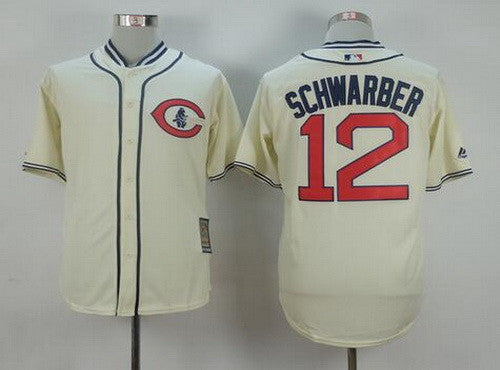 Kyle Schwarber #12 Chicago Cubs Majestic Mens Cooperstown Limited Throwback Jersey - Cream
