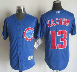 Alternate Blue #13 Chicago Cubs Mens 2015 Starlin Castro Limited Cool Base Jersey