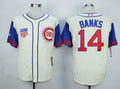Ernie Banks #14 Chicago Cubs Majestic Mens 1942 Retired Cooperstown Limited Throwback Jersey - Cream