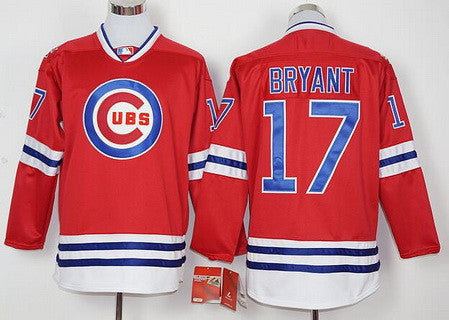 Kris Bryant #17 Chicago Cubs Mens Long Sleeve Limited Baseball Jersey - Red