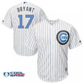 Kris Bryant #17 Chicago Cubs Majestic Mens Baby Blue Fathers Day Limited Cool Base Jersey - White