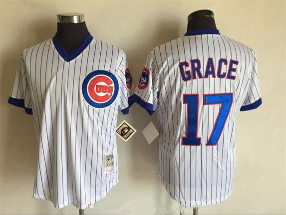 Mark Grace #17 Chicago Cubs Mitchell Ness Mens 1988 Pullover Throwback By Limited Jersey - White