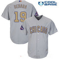 Chicago Cubs #19 Majestic Mens 2017 Koji Uehara World Series Champions Gold Limited Cool Base Jersey - Gray
