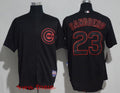 Ryne Sandberg #23 Chicago Cubs Majestic Mens Lights Out Pinstripe Limited Cool Base Jersey - Black