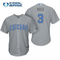 David Ross #3 Chicago Cubs Majestic Mens Baby Blue Fathers Day Limited Cool Base Jersey - Gray