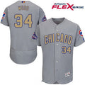 Kerry Wood #34 Chicago Cubs Majestic Mens 2017 World Series Champions Gold Limited Flex Base Jersey - Gray