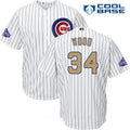 Kerry Wood #34 Chicago Cubs Majestic Mens 2017 World Series Champions Gold Limited Cool Base Jersey - White