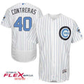 Willson Contreras #40 Chicago Cubs Majestic Mens Baby Blue Fathers Day Limited Flex Base Jersey - White