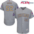 Justin Grimm #52 Chicago Cubs Majestic Mens 2017 World Series Champions Gold Limited Flex Base Jersey - Gray