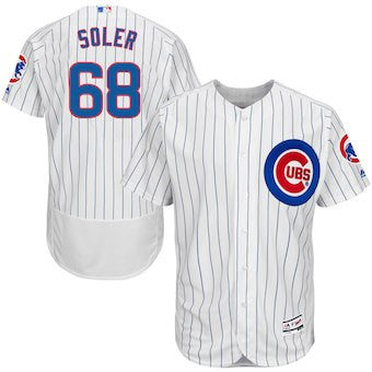 Jorge Soler #68 Chicago Cubs Majestic Mens Home Flex Base Authentic Player Jersey - White