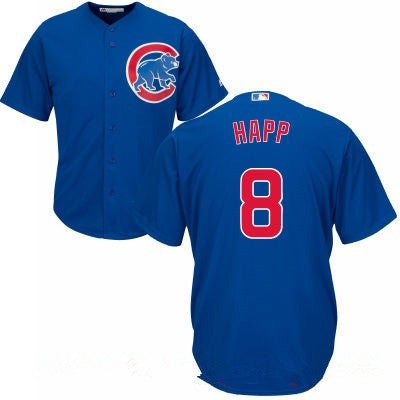 Ian Happ #8 Chicago Cubs Majestic Mens Limited Cool Base Jersey - Royal Blue