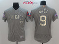 Javier Baez #9 Chicago Cubs Majestic Mens 2017 World Series Champions Gold Limited Flex Base Jersey - Gray