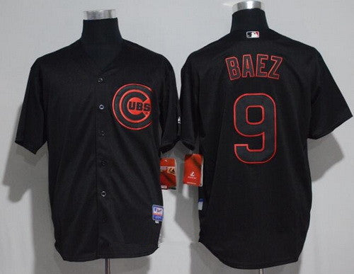 Javier Baez #9 Chicago Cubs Majestic Mens Lights Out Fashion Limited Cool Base Jersey - Black