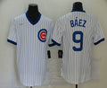Javier Baez #9 Chicago Cubs Nike Mens Pullover Cooperstown Limited Jersey - White