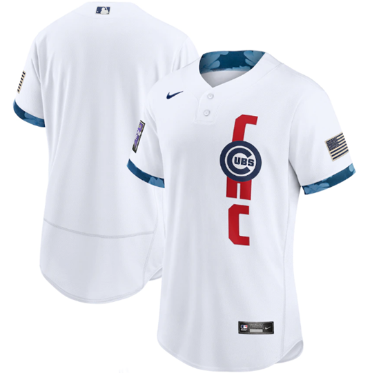 Chicago Cubs Mens 2021 Blank Star Limited Flex Base Jersey - White