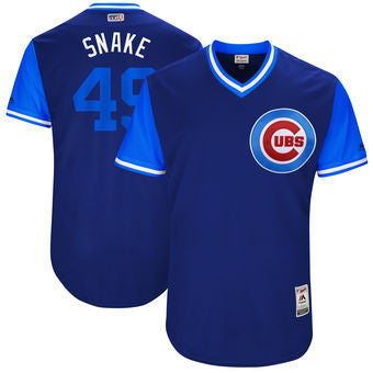 Jake Arrieta #49 Chicago Cubs Majestic Mens 2017 Snake Players Weekend Authentic Jersey - Royal