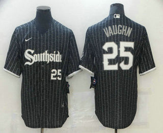 Andrew Vaughn #25 Chicago White Sox Nike Mens 2021 Small Number City Connect Limited Cool Base Jersey - Black