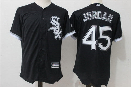 Chicago White Sox #45 Jordan Mens Michael Retired Majestic Limited Cool Base Jersey - Black
