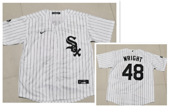 Mike Wright #48 Chicago White Sox Nike Mens Jrwhite Pinstripe Limited Cool Base Jersey