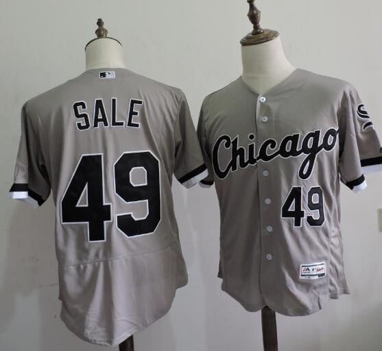 Chris Sale #49 Chicago White Sox Majestic Mens 2016 Road Flexbase Limited Baseball Jersey - Gray