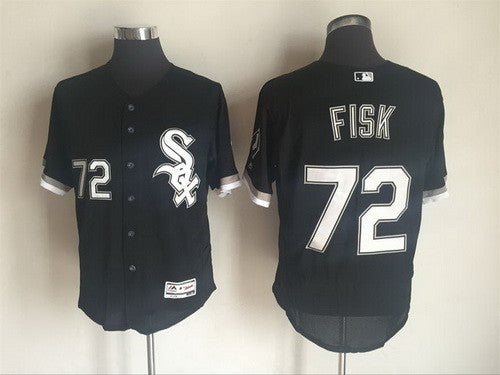 Carlton Fisk #72 Chicago White Sox Majestic Mens 2016 Retired Flexbase Limited Baseball Jersey - Black