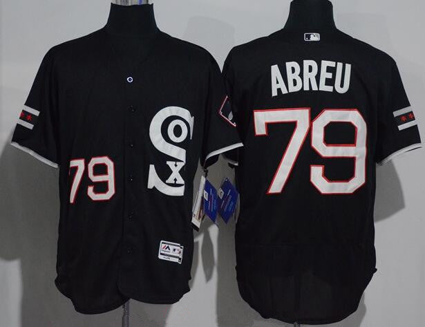 Jose Abreu #79 Chicago White Sox Majestic Mens 2016 Retro Limited Flex Base Jersey - Black
