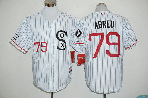 Jose Abreu #79 Chicago White Sox Mens 2016 Pinstirpe Sox Retro Limited Baseball Jersey - White