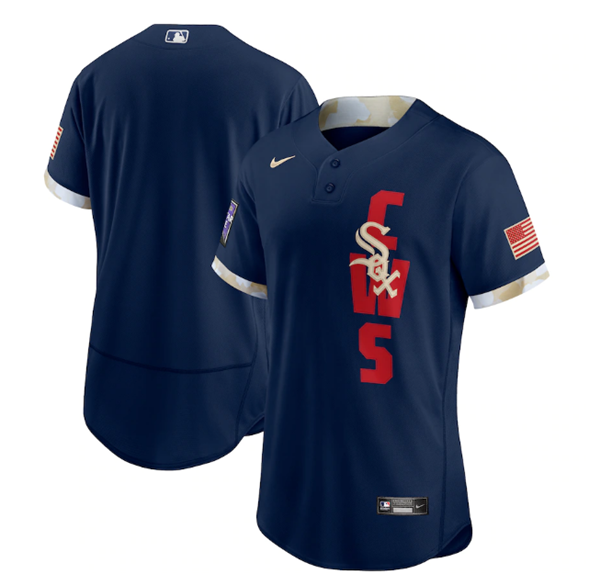 Chicago White Sox Mens 2021 Blank Star Limited Flex Base Jersey - Navy