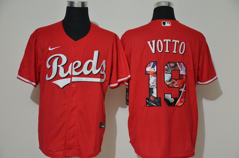 Joey Votto #19 Cincinnati Reds Nike Mens Unforgettable Moment Fashion Limited Cool Base Jersey - Red