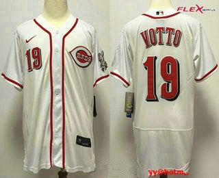 Joey Votto #19 Cincinnati Reds Nike Mens Limited Flex Base Jersey - White