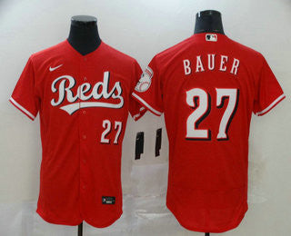 Trevor Bauer #27 Cincinnati Reds Nike Mens Limited Flex Base Jersey - Red