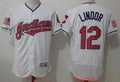 Francisco Lindor #12 Cleveland Indians Majestic Mens 2017 Stars Stripes Limited Flex Base Jersey - White