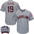 Bob Feller #19 Cleveland Indians Majestic Mens 2016 Road World Series Patch Limited Cool Base Jersey - Gray