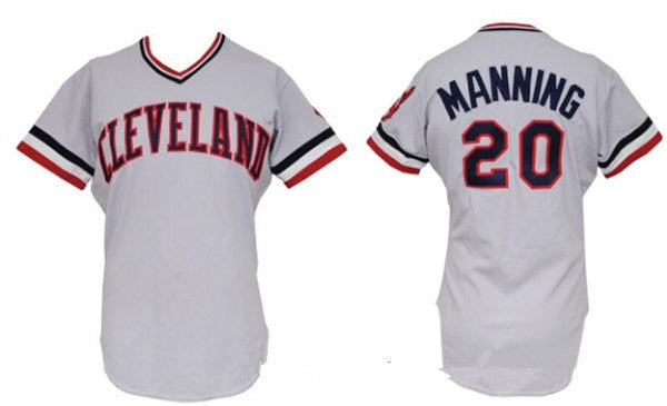 Rick Manning #20 Cleveland Indians Majestic Mens Retired Pullover Cooperstown Limited Jersey - Gray