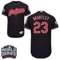 Michael Brantley #23 Cleveland Indians Majestic Mens 2016 World Series Patch Limited Flex Base Jersey - Navy Blue