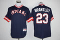 Michael Brantley #23 Cleveland Indians Majestic Mens 1976 Pullover Turn Back Clock Limited Jersey - Navy Blue