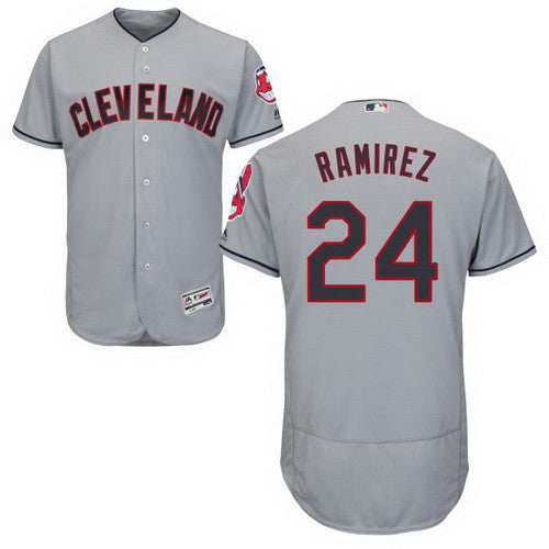 Manny Ramirez #24 Cleveland Indians Majestic Mens 2016 Retired Flexbase Limited Baseball Jersey - Gray