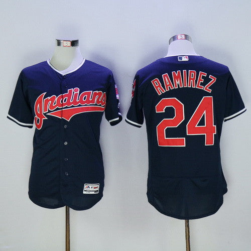 Manny Ramirez #24 Cleveland Indians Majestic Mens 2016 Retired Flexbase Limited Baseball Jersey - Navy Blue