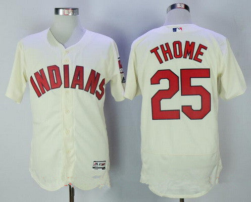 Jim Thome #25 Cleveland Indians Majestic Mens Limited Flex Base Jersey - Cream