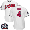 Juan Uribe #4 Cleveland Indians Majestic Mens 2016 Home World Series Patch Limited Cool Base Jersey - White