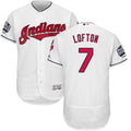 Kenny Lofton #7 Cleveland Indians Majestic Mens 2016 Home World Series Patch Limited Flex Base Jersey - White